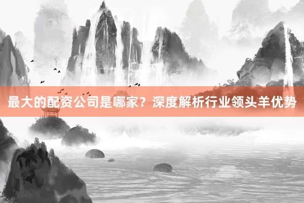 最大的配资公司是哪家？深度解析行业领头羊优势