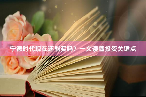 宁德时代现在还能买吗？一文读懂投资关键点
