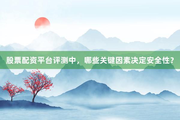 股票配资平台评测中，哪些关键因素决定安全性？