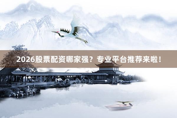 2026股票配资哪家强?专业平台推荐来啦!