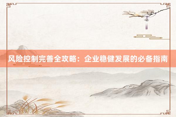 风险控制完善全攻略：企业稳健发展的必备指南