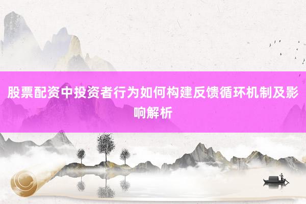 股票配资中投资者行为如何构建反馈循环机制及影响解析