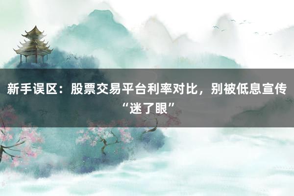 新手误区：股票交易平台利率对比，别被低息宣传“迷了眼”