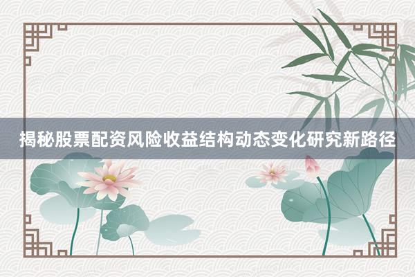 揭秘股票配资风险收益结构动态变化研究新路径