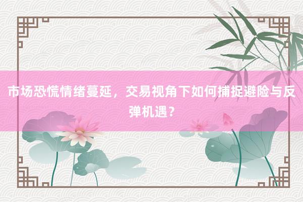 市场恐慌情绪蔓延，交易视角下如何捕捉避险与反弹机遇？