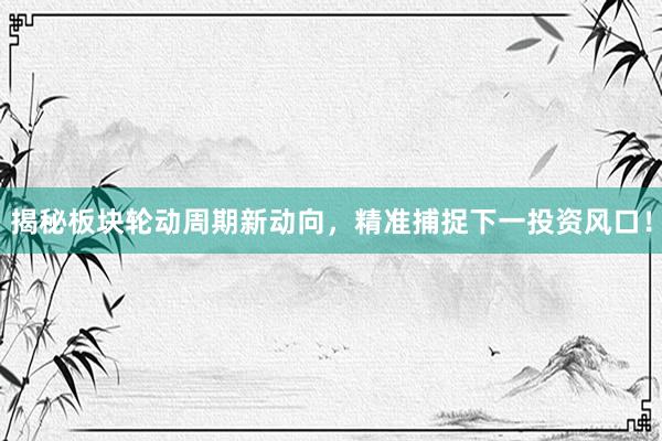 揭秘板块轮动周期新动向，精准捕捉下一投资风口！