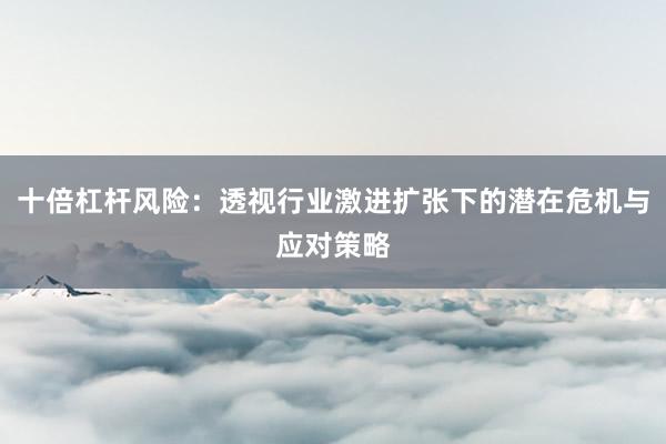 十倍杠杆风险：透视行业激进扩张下的潜在危机与应对策略